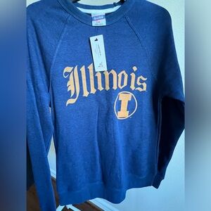 Charlie hustle university of Illinois crewneck sweatshirt size M navy blue